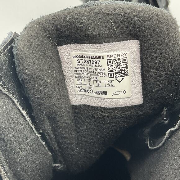 NEW Sperry Women’s Saltwater Cheetah Duck Boots Black Size 7.5 - Picture 5 of 10